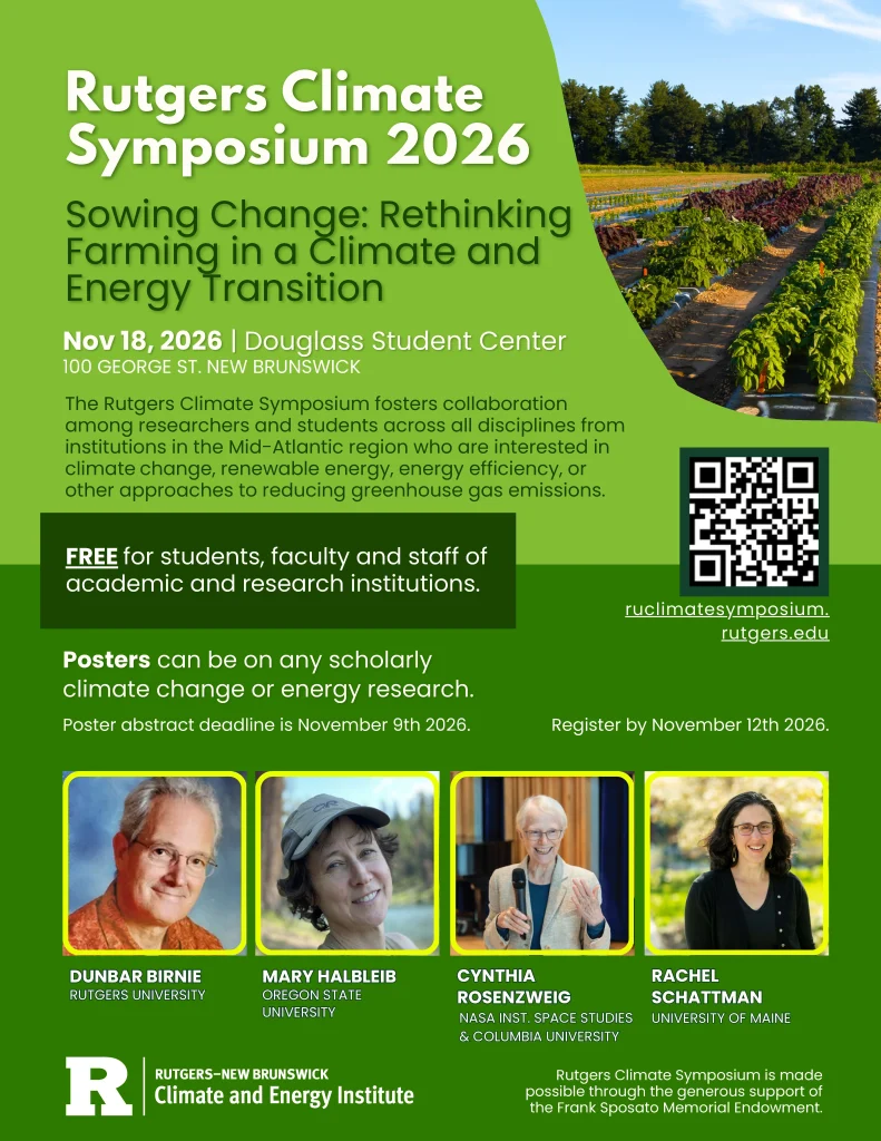 2026 Rutgers Climate Symposium flyer. Relevant info repeated below. 